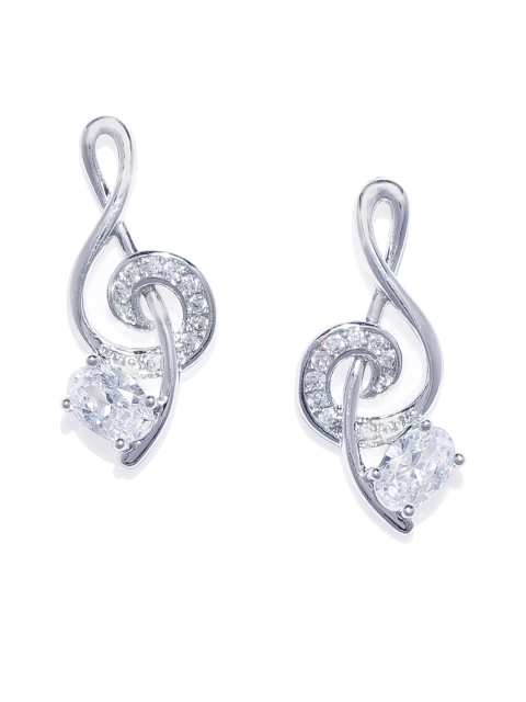 

Alamod Rhodium-Plated Silver-Toned Contemporary Studs