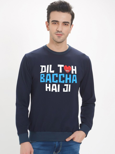 

WYO Men Navy Blue Printed Sweatshirt