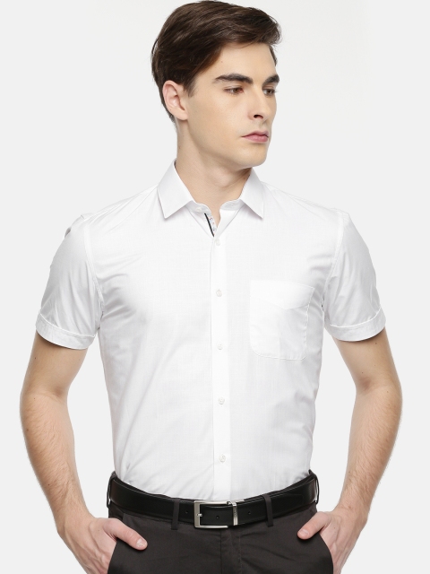 

Peter England Men White Slim Fit Solid Formal Shirt