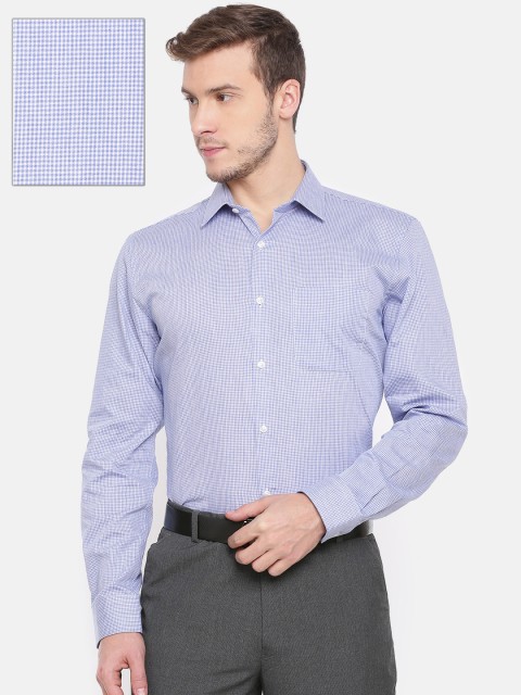 

Peter England Men Blue & White Slim Fit Checked Formal Shirt