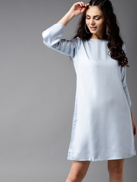

Moda Rapido Women Blue Solid A-Line Dress