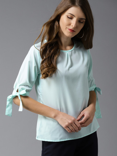 

HERE&NOW Women Blue Solid Top
