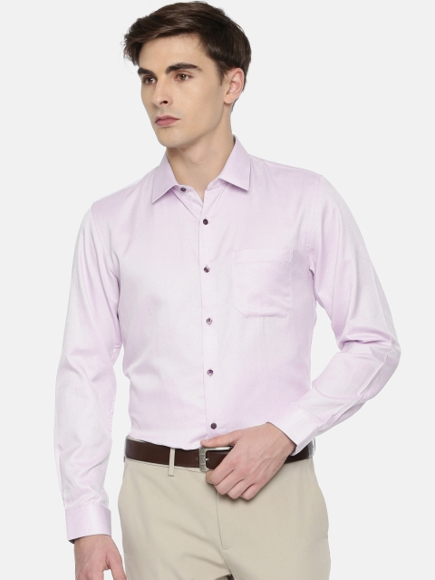 

Peter England Men Purple Slim Fit Self Design Formal Shirt