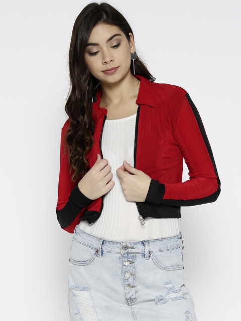 

Ira Soleil Women Red Solid Tailored Jacket