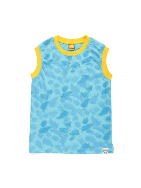 

Dollar Champion Kidswear Boys Blue Printed Round Neck T-shirt