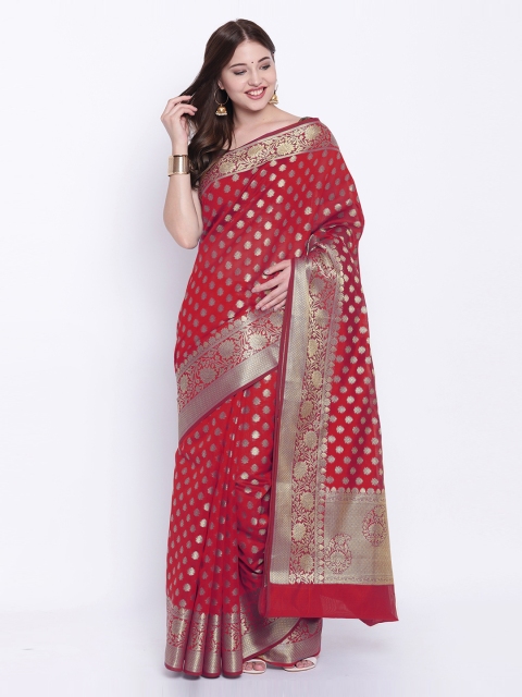 

Chhabra 555 Maroon Art Silk Woven Design Banarasi Saree