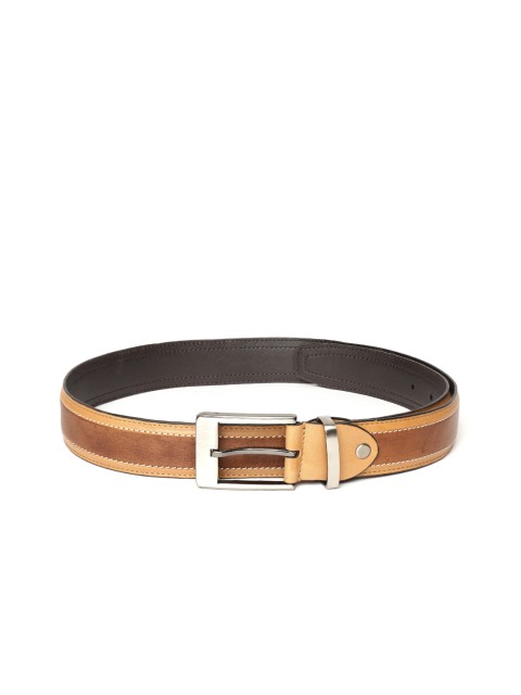 

Raymond Men Brown Striped Leather Belt