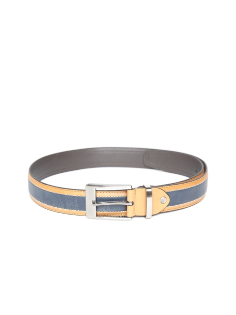 

Raymond Men Navy Blue & Brown Leather Solid Belt