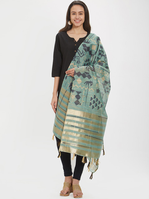 

Faserz Green Printed Dupatta