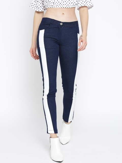 

Rider Republic Women Navy Blue & White Slim Fit Mid-Rise Clean Look Jeans