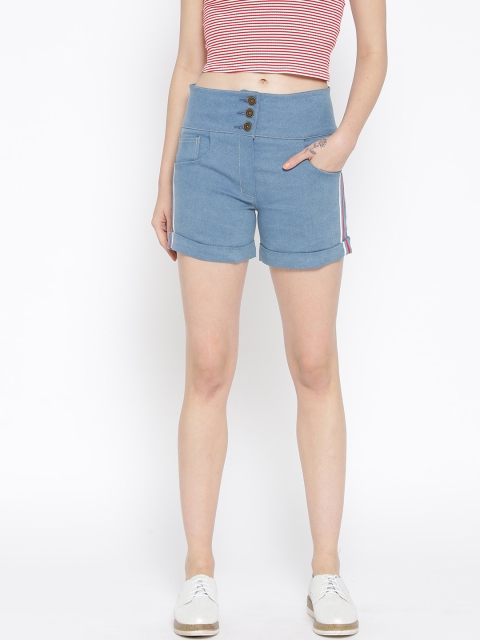 

Rider Republic Women Blue Solid Regular Fit Denim Shorts