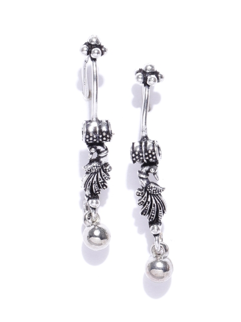 

Priyaasi Oxidised Silver-Plated Peacock Shaped Ear Cuff
