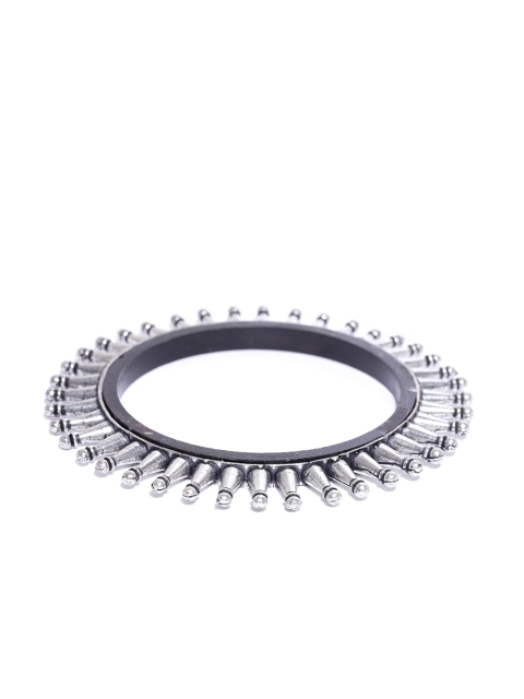 

PRITA Oxidised German Silver-Plated Bangle with Spiked Detail