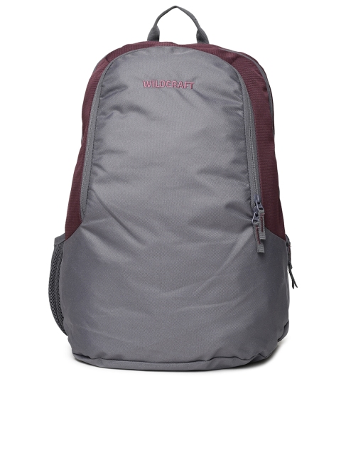 

Wildcraft Unisex Grey & Maroon Colourblocked Backpack