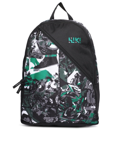 

Wildcraft Unisex Black & Green Graphic Volcano Backpack