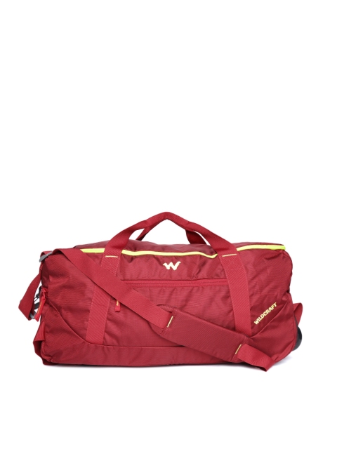 

Wildcraft Unisex Maroon Solid Trolley Duffel Bag