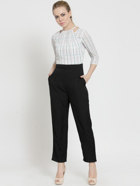 

Magnetic Designs Black & White Checked Basic Jumpsuit