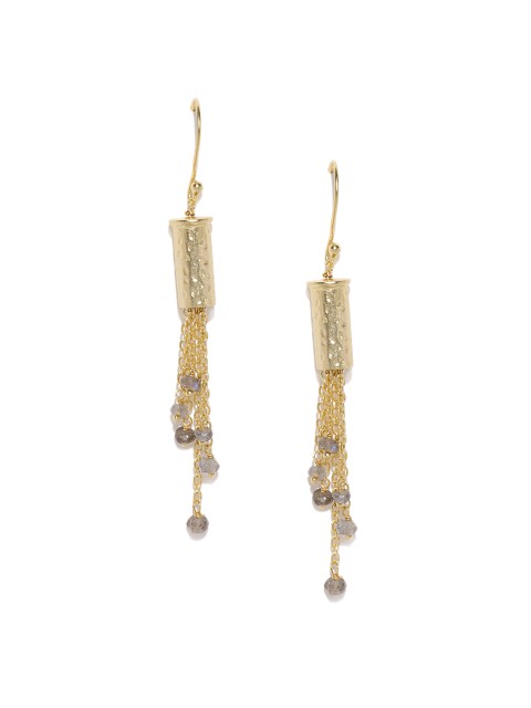 

Gehna Gold-Toned Sterling Silver Contemporary Drop Earrings
