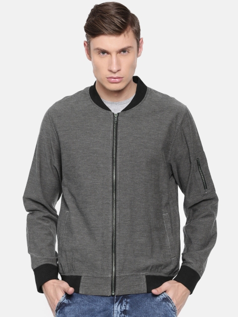 

SKULT by Shahid Kapoor Men Grey Solid Bomber