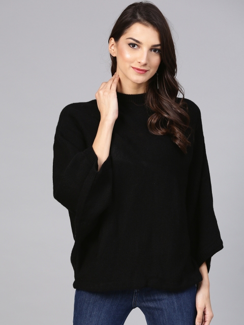

STREET 9 Women Black Solid Pullover