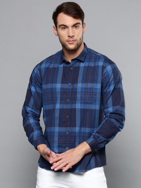 

Louis Philippe Sport Men Blue Slim Fit Checked Casual Shirt