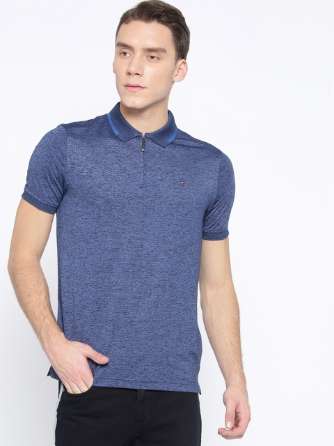 

Louis Philippe Sport Men Navy Blue Solid Polo Collar T-shirt