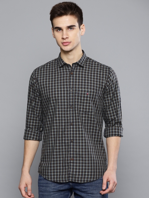 

Louis Philippe Sport Men Navy Blue & Grey Slim Fit Checked Casual Shirt