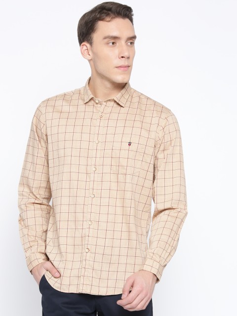 

Louis Philippe Sport Men Beige Slim Fit Checked Casual Shirt