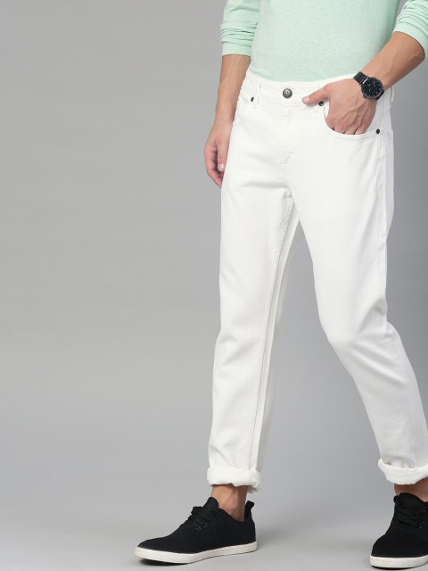 

American Crew Men White Straight Fit Mid-Rise Clean Look Jeans