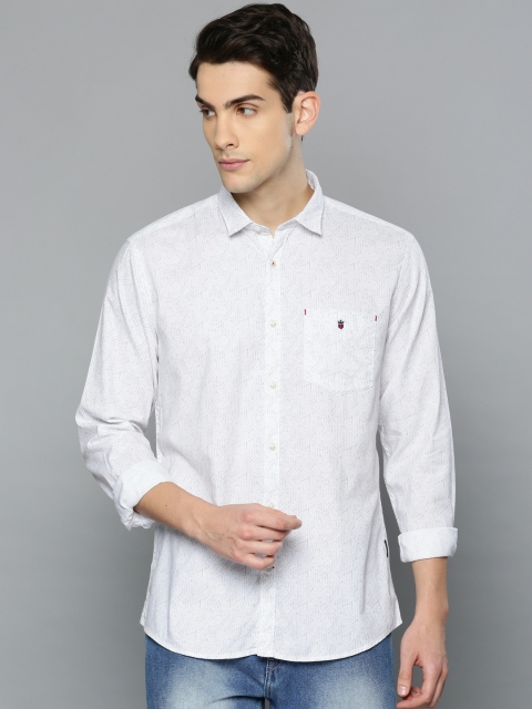 

Louis Philippe Sport Men White & Grey Slim Fit Printed Casual Shirt