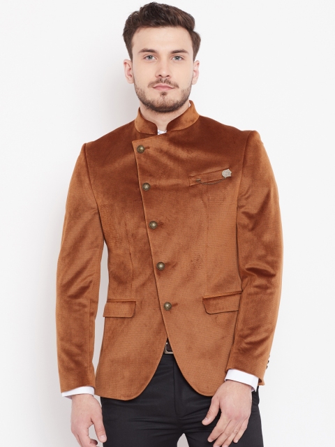

Blackberrys Brown Patterned Slim Bandhgala Blazer