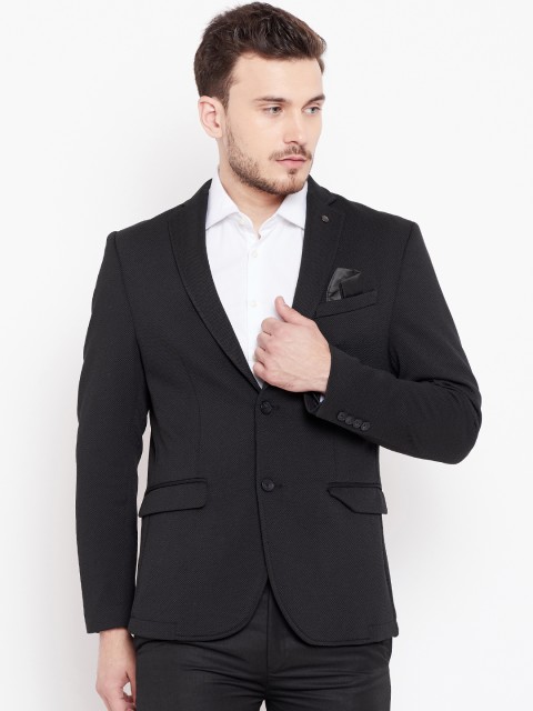 

Blackberrys Men Black Single-Breasted Formal Blazer