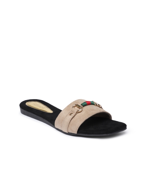 

Catwalk Women Beige Solid Synthetic Open Toe Flats