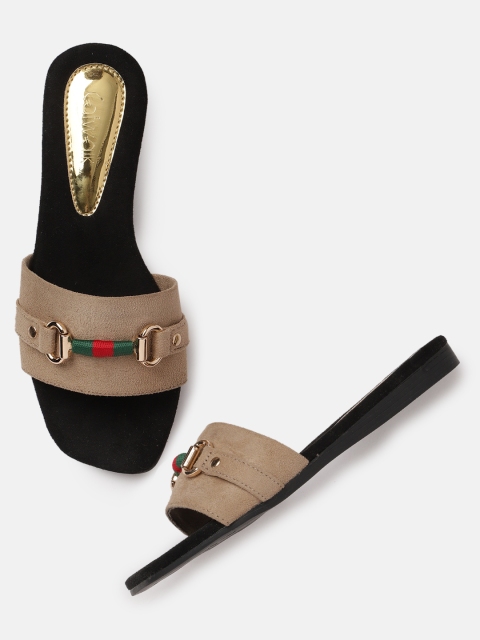 

Catwalk Women Beige Embellished Open Toe Flats