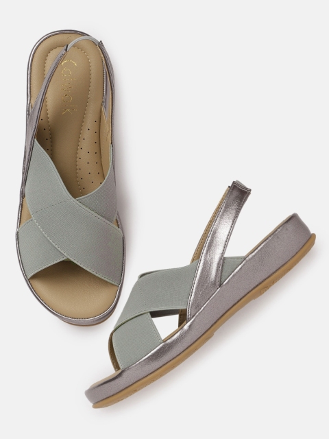

Catwalk Women Grey Solid Open Toe Flats