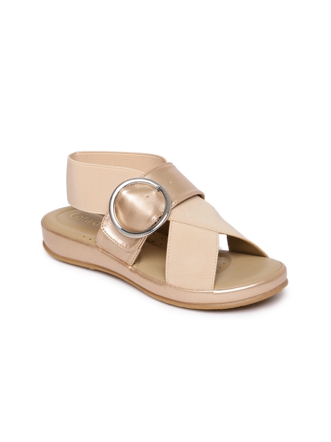 

Catwalk Women Rose Gold Solid Synthetic Open Toe Flats