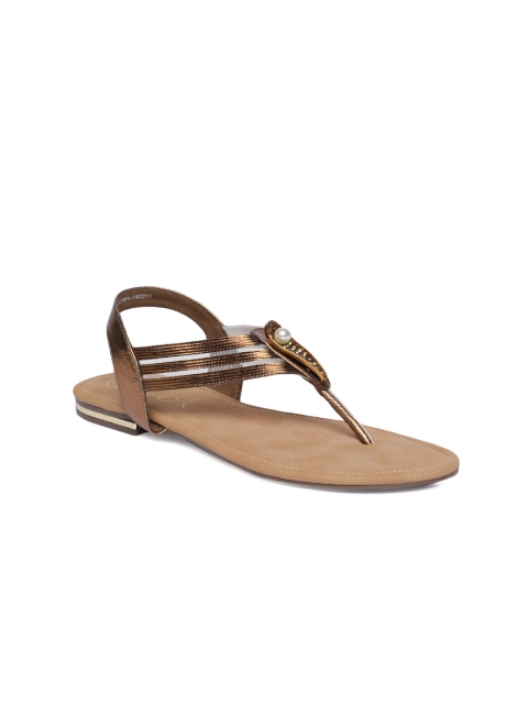 

Catwalk Women Bronze-Toned Solid Open Toe Flats