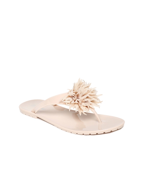 

Ginger by Lifestyle Women Beige Solid Open Toe Flats