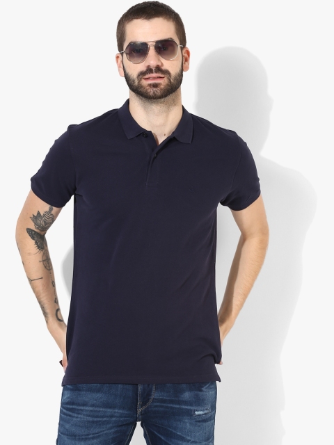 

United Colors of Benetton Navy Blue Solid Regular Fit Polo T-Shirt