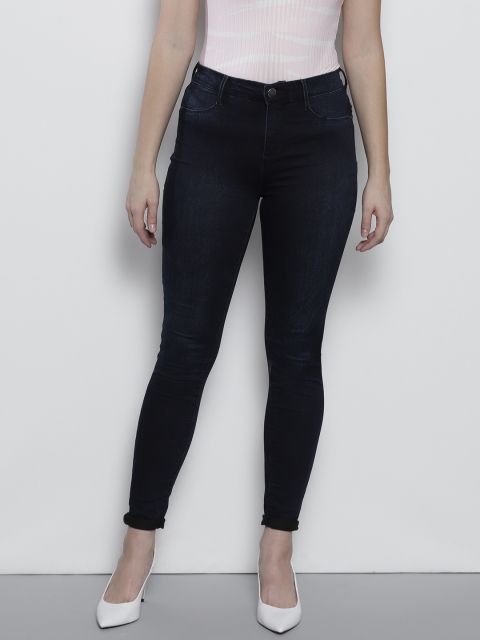 

DOROTHY PERKINS Women Navy Blue Regular Fit Mid-Rise Clean Look Stretchable Jeans