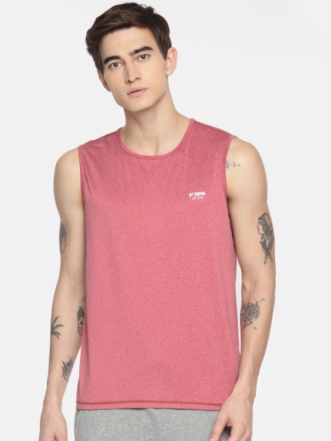 

Pink Textured Regular Fit Round Neck T-Shirt