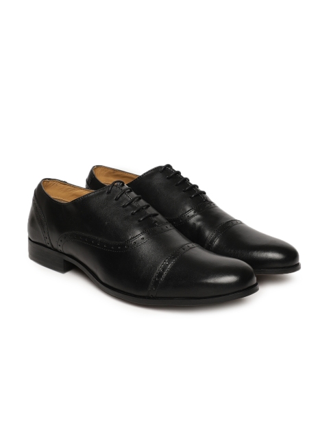 

Steve Madden Men Black Leather Formal Oxfords