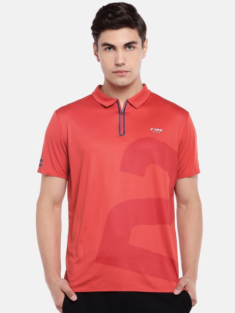 

U.S. Polo Assn. Men Red Printed Polo Collar T-shirt