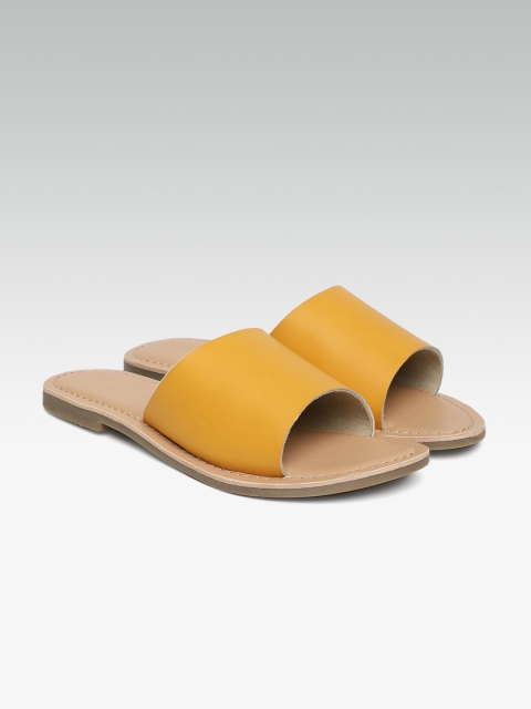 

Steve Madden Women Yellow Solid Open Toe Flats