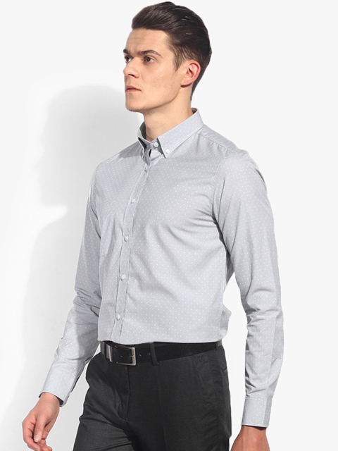 

Grey Printed Regular Fit Formal Shirt