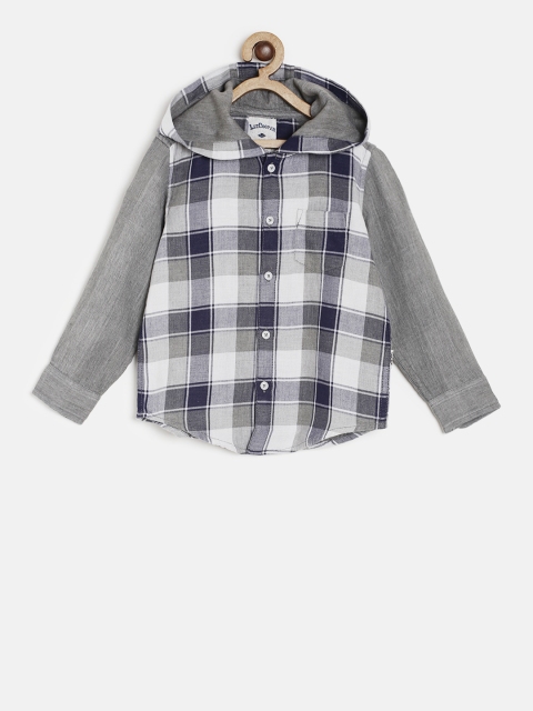 

Lee Cooper Boys Grey & White Regular Fit Checked Casual Shirt