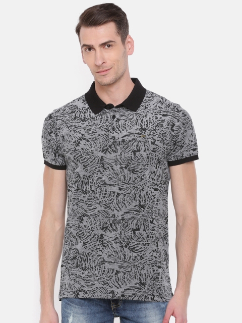 

SPYKAR Men Black Printed Polo Collar T-shirt