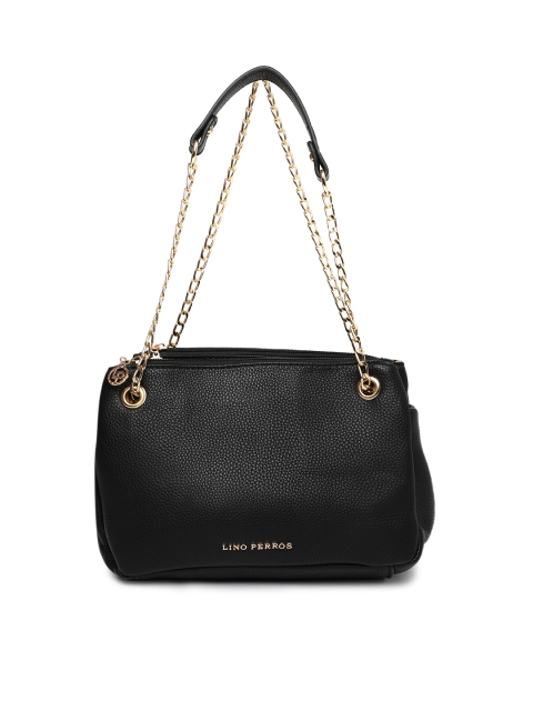 

Lino Perros Black Solid Handheld Bag