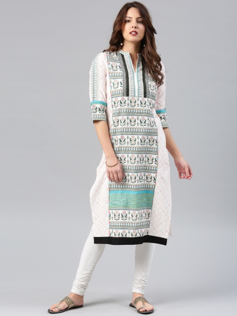 

W Women Multicoloured Printed Straight Kurta, Multi