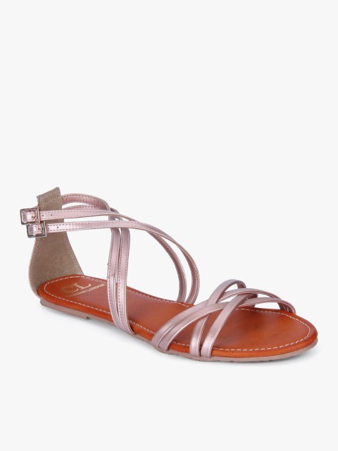 

Carlton London Women Rose Gold-Toned Solid Open Toe Flats
